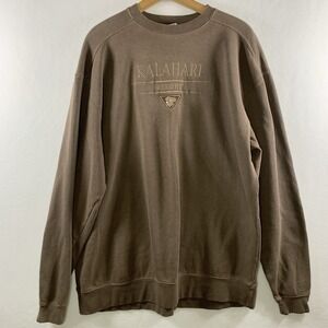 Oarsman 913‎ Mens Embroidered Kalahari Resort Sweatshirt L Brown Thick Relaxed